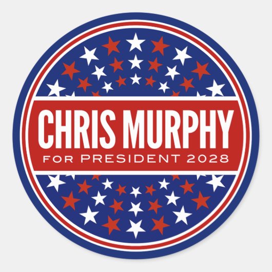 Chris Murphy für Präsident 2028 Runder Aufkleber (Vorderseite)
