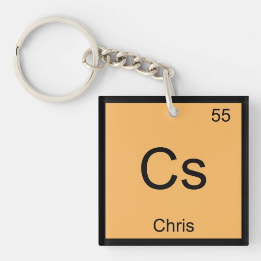 Chris Name Chemistry Element Periodic Table Schlüsselanhänger (Vorderseite)