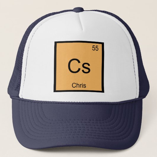 Chris Name Chemistry Element Periodic Table Truckerkappe (Vorderseite)