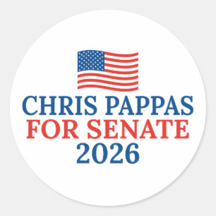 Chris Pappas für den Senat 2026 Wahl Runder Aufkleber