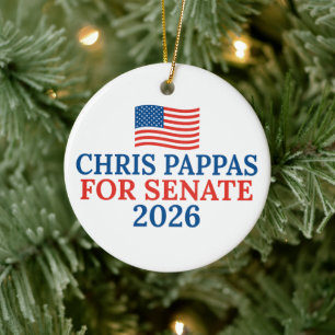 Chris Pappas für den Senat 2026 Wahl-Weihnachten Keramik Ornament