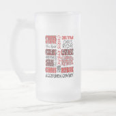 Chris Rybak vorbei über rotem Schwarzem des Logos Mattglas Bierglas (Links)