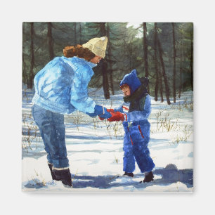 Chris u. Sean im Schnee Magnet