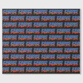 Chris Vorname Name Graffiti blue orange Geschenkpapier (Flach)