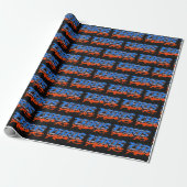 Chris Vorname Name Graffiti blue orange Geschenkpapier (Ungerollt)