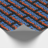Chris Vorname Name Graffiti blue orange Geschenkpapier (Ecke)