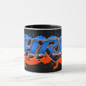 Chris Vorname Name Graffiti blue orange Tasse (Zentrum)