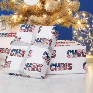 Chris Vorname Name USA US Geschenkpapier Papier