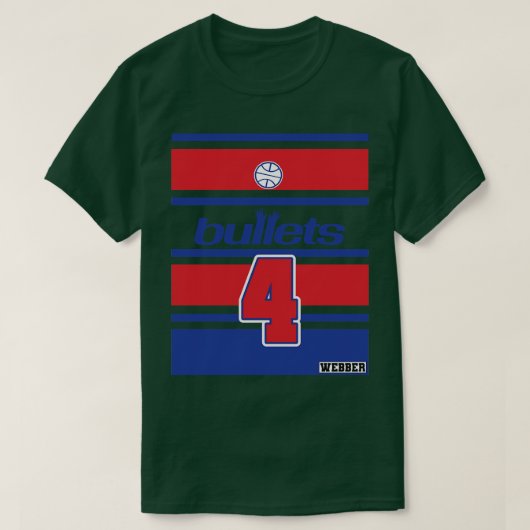Chris Webber Retro Style Bullets Throwback Jersey T-Shirt (Design vorne)