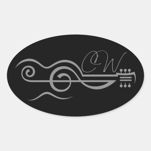 Chris Woodward Treble Guitar Logo Sticker (Vorderseite)