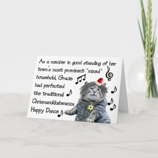 Chrismanukahwanza Dance Feiertagskarte (Vorderseite)