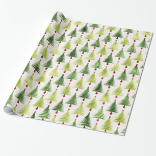 Chrismas Feiertags-Weihnachtsbaum-multi Grüntöne Geschenkpapier