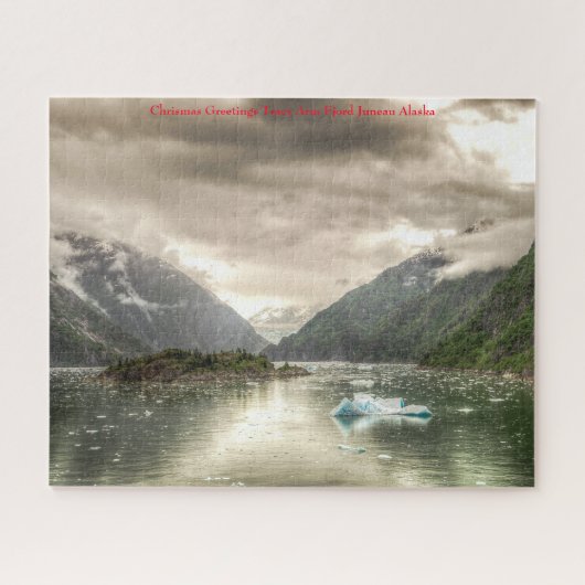 Chrismas Greetings Alaska Tracy Arm Fjord Juneau Puzzle (Horizontal)