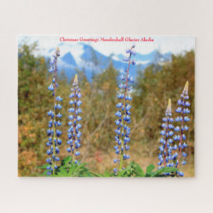 Chrismas Greetings Mendenhall Glacier Alaska Puzzle