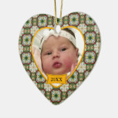 Chrismas-Kämpfer-Muster für das Foto des Kindes Keramik Ornament (Links)