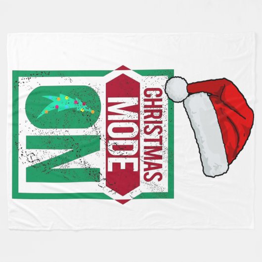 chrismas mode on in u Fleece Blanket (Vorderseite (Horizontal))
