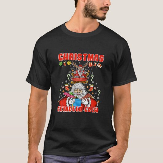 Chrismas Rentier Crew Santa Candy Party XM T-Shirt (Vorderseite)