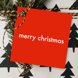 Chrismas Schlicht | Modern Minimal Bright Red Name Geschenkanhänger