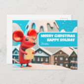 Chrismas Town Mice brachte Geschenk Postkarte (Vorne/Hinten)