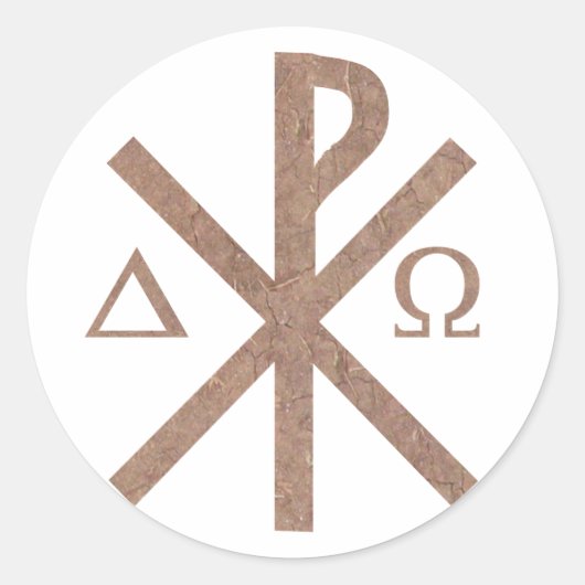 Chrisme Alpha Omega Aspekt terre. Runder Aufkleber (Vorderseite)
