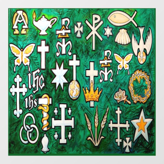 Chrismons Fensteraufkleber (Blatt)