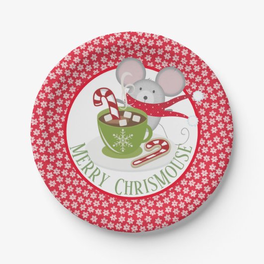 ChrisMouse Schneeflocken Pappteller (Vorderseite)