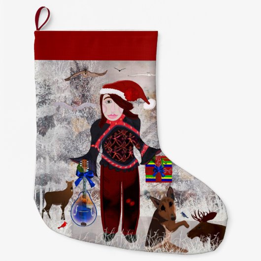 Chrismtas präsentiert LeeMarie's Creative Design Großer Weihnachtsstrumpf (Vorderseite)