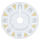 Chrismukka Silver Menorahs Gold Treppen Urlaub Polyester Weihnachtsbaumdecke (Vorderseite)