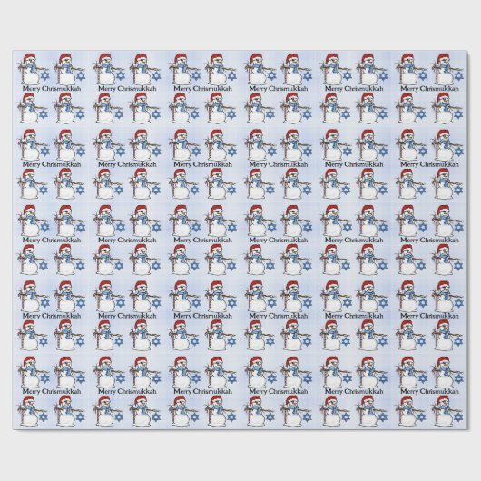 Chrismukka Snowman Wrapping Paper Geschenkpapier (Flach)