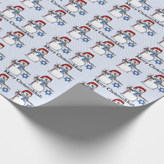 Chrismukka Snowman Wrapping Paper Geschenkpapier (Ecke)