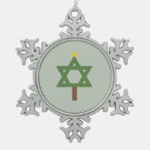 CHRISMUKKAH BAUM - .PNG SCHNEEFLOCKEN Zinn-Ornament (Vorderseite)