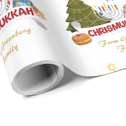 Chrismukkah Blended Holiday Pattern Geschenkpapier (Rolleneckpunkt)