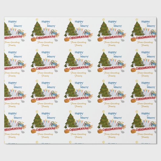 Chrismukkah Blended Holiday Pattern Geschenkpapier (Flach)