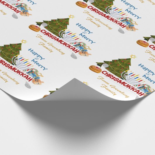 Chrismukkah Blended Holiday Pattern Geschenkpapier (Ecke)