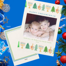 Chrismukkah Foto Holiday Message 12x18 Weihnachtsk