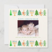 Chrismukkah Foto Holiday Message Weihnachtskarte Feiertagskarte (Vorderseite)