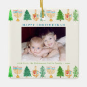 Chrismukkah Foto Personalisiert Holiday Ornament (Vorderseite)