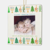 Chrismukkah Foto Personalisierter Urlaub mit dem J Keramikornament (Links)