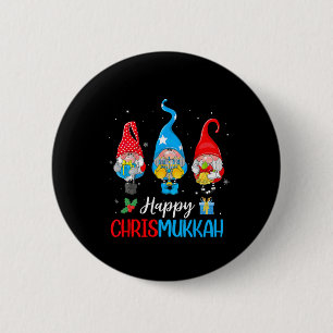 Chrismukkah Gnomes Frohe Weihnachten und glücklich Button