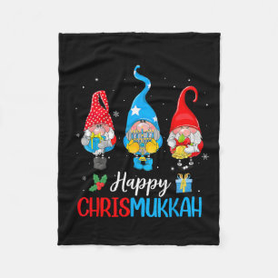 Chrismukkah Gnomes Frohe Weihnachten und glücklich Fleecedecke