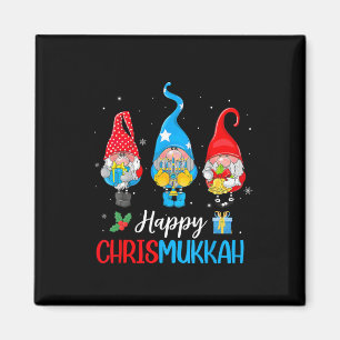 Chrismukkah Gnomes Frohe Weihnachten und glücklich Magnet