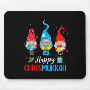 Chrismukkah Gnomes Frohe Weihnachten und glücklich Mousepad