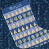 Chrismukkah Gold Menorah Treppenstufen Muster Kleiner Weihnachtsstrumpf