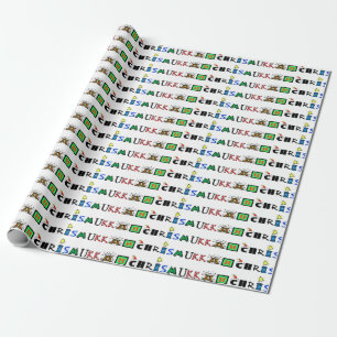 Chrismukkah Graphic Text Gift Wrap Geschenkpapier