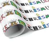 Chrismukkah Graphic Text Gift Wrap Geschenkpapier (Rolleneckpunkt)
