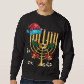 Chrismukkah Hannukah Weihnachtsmannmütze Weihnacht Sweatshirt (Vorderseite)