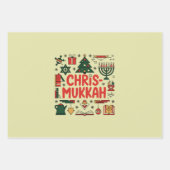 Chrismukkah Hanukkah Weihnachten Jüdisches Religiö Geschenkpapier Set (Vorderseite)