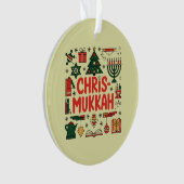Chrismukkah Hanukkah Weihnachten Jüdisches Religiö Ornament (Vorderseite)