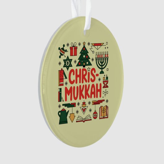 Chrismukkah Hanukkah Weihnachten Jüdisches Religiö Ornament (Vorderseite)