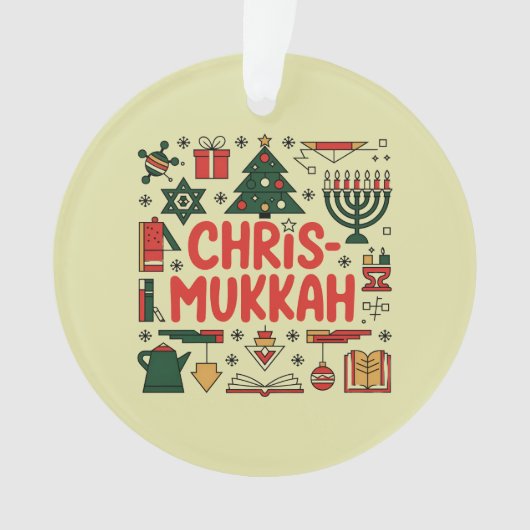 Chrismukkah Hanukkah Weihnachten Jüdisches Religiö Ornament (Vorderseite)
